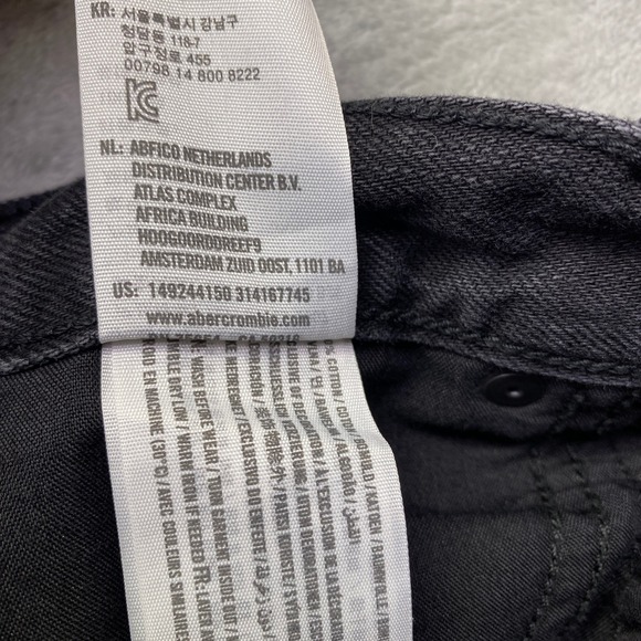 Abercrombie Fitch Black High Rise Distressed Denim Shorts Size 4 Fits 29" Grunge - Picture 7 of 9